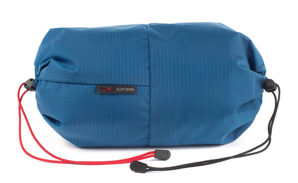 An Aeronaut 45 Travel Laundry Stuff Sack in Cobalt (blue with light blue grid) 210 Cerylon.